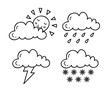 © mhatzapa - set of weather doodle isolated on white background