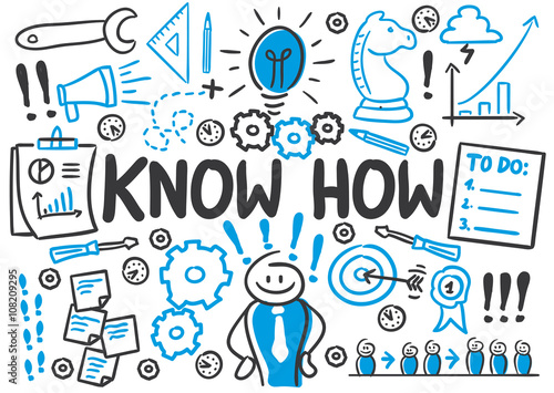 Fotografie, Obraz Stick Figure Series Blue Chart / Know how