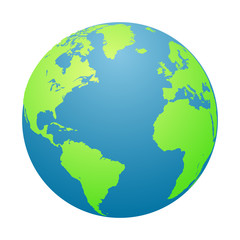 World globe. Planet Earth in a white background. Vector illustration