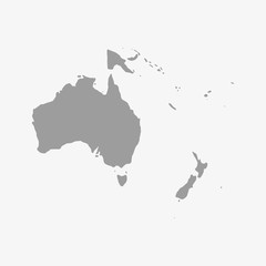 Aufkleber - Map of Oceania in gray on a white background