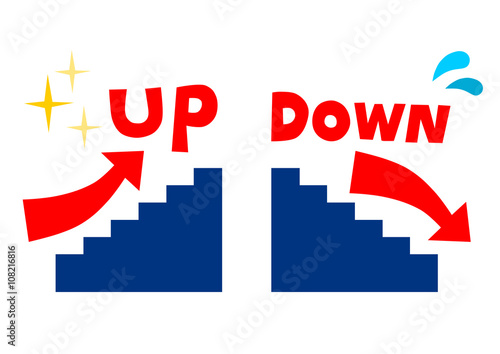 Up Down 階段と矢印 イラスト Stock ベクター Adobe Stock