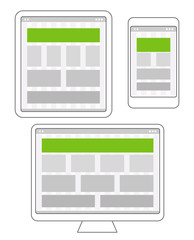 Poster - Adaptive design layouts. Web site page templates collection on d