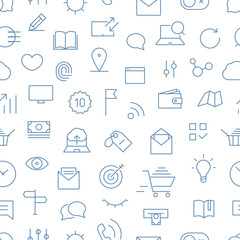 Poster - Modern gadgets pictograms seamless background