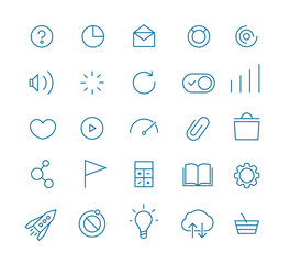 Aufkleber - Modern web and mobile application pictograms collection. Lineart