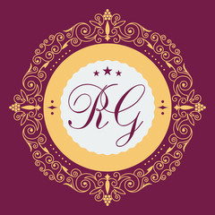 Vintage vector monogram. Elegant emblem logo for restaurants, hotels, bars and boutiques. It can be used to design business cards, invitations, booklets and brochures