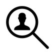 People search or finder magnifying glass line art icon for apps and websites