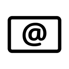 Wall Mural - email message with at sign line art icon for apps and websites