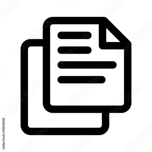 Fotografie, Obraz Copy or duplicate document line art icon for apps and websites
