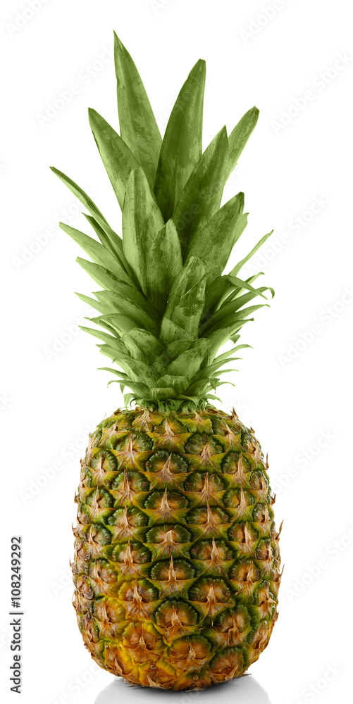 Ripe fresh pineapple, isolated on white