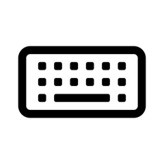 Virtual software on screen keyboard line art icon for apps