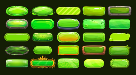 Funny cartoon green long horizontal buttons