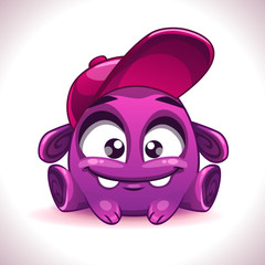 Poster - Funny cartoon purple alien monster character