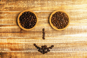 Wall Mural - Coffee bean smiley