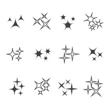 Vector Sparkles Icon Set. Star Element, Light And Bright Vector Illustration