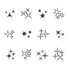 Wall Mural - Vector sparkles icon set. Star element, light and bright vector illustration