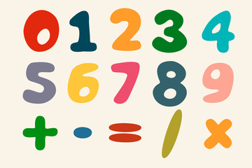 colorful vector numbers set