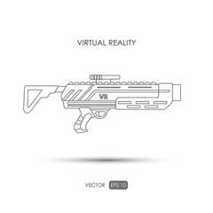 Wall Mural - Missile. Gun for virtual reality system. Video game weapons. Vid