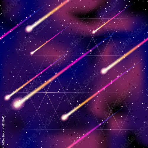 Naklejka samoprzylepna Bezszwowe tło prysznic meteorów