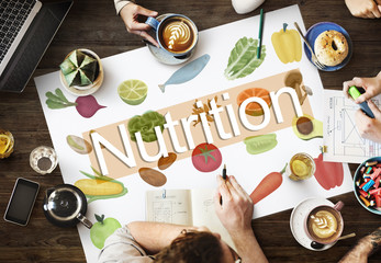 Wall Mural - nutrition food diet healthy life concept
