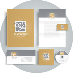 Wall Mural - Corporate identity design template flowers