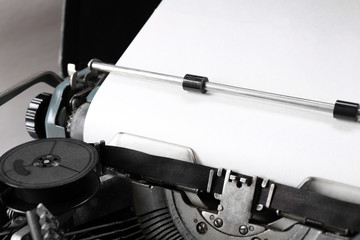 Wall Mural - Old typewriter with paper, close up