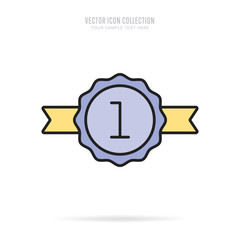 Wall Mural - awar icon vector isolated on white background. flat design style. first place award.