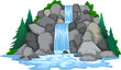 beautiful view of waterfall for you design