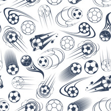 Football Or Soccer Balls Seamless Pattern 