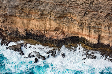 Wall Mural - steep point blue ocean aerial view in shark bay Australia