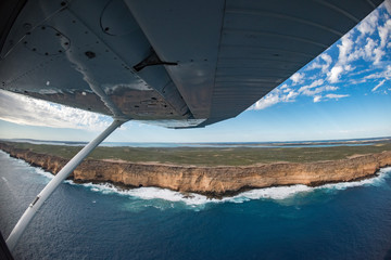 Wall Mural - steep point blue ocean aerial view in shark bay Australia