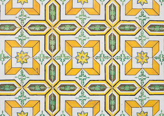 Wall Mural - yellow portugal tiles closeup