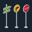 © Grgroup - isometrics road sign design