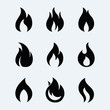Fire icon vector set