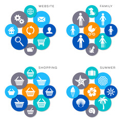 Canvas Print - Colorful vector web icons