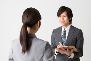 portrait of asian businessteam on white background