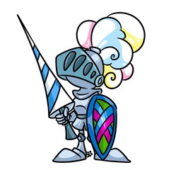 Sticker - Knight medieval character cartoon illustration