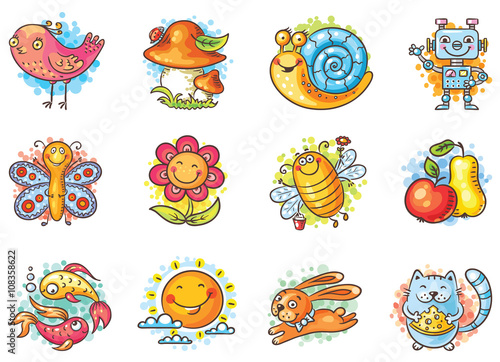 zestaw-elementow-bajkowych-dla-dzieci-dwanascie-wzorow-robot-kwiatek-motyl