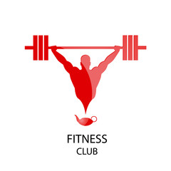 Wall Mural - fitness club red icon