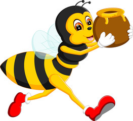 Poster - illustration of cute bee cartoon