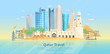 Qatar Skyline Flat Poster