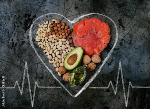 Fotografia healthy fats. healthy fats for heart. top view.