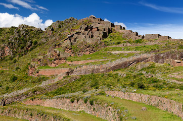 Wall Mural - South America, Pisaq Inca ruins, Peru, Sacred Valley,