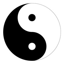 Isolated Black And White "Yin Yang" Symbol Of Harmony And Balance In Chinese Philosophy On A White Background - Eps10 Vector Graphics And Illustration