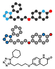 Poster - Cilostazol intermittent claudication treatment drug molecule. 