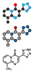 Poster - Pemirolast eye allergy drug molecule.