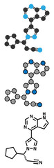 Sticker - Ruxolitinib myelofibrosis cancer drug molecule 