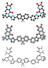 Poster - Ledipasvir hepatitis C virus (HCV) drug molecule.