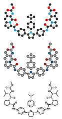 Poster - Ombitasvir hepatitis C virus (HCV) drug molecule. 