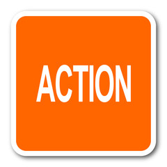 Aufkleber - action orange flat design modern web icon