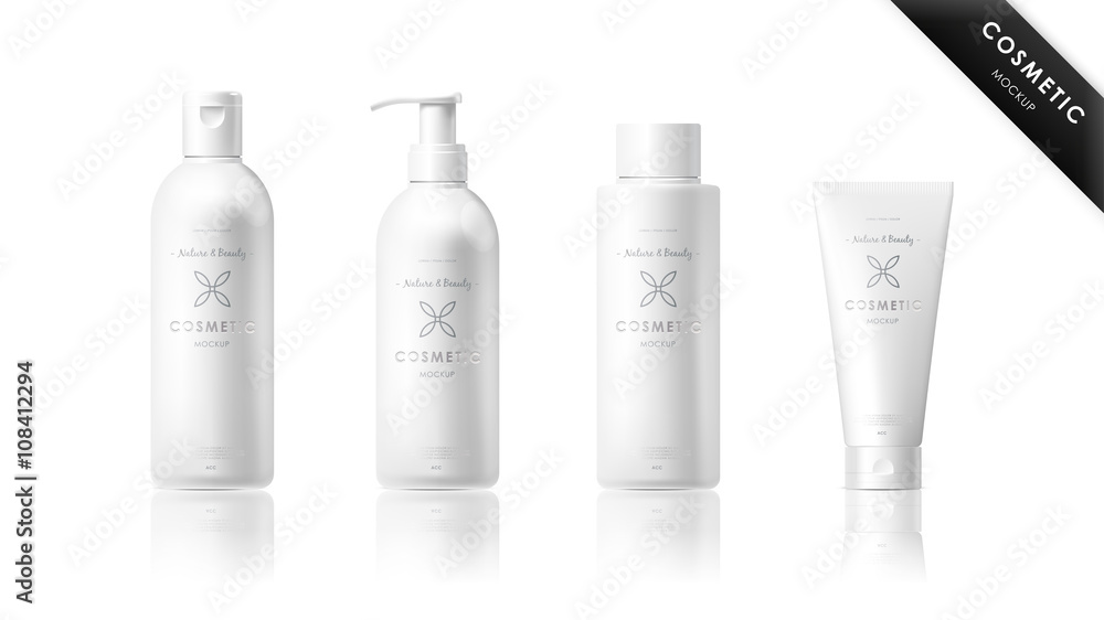 Realistic bottle mock up set. Isolated pack on white background ...